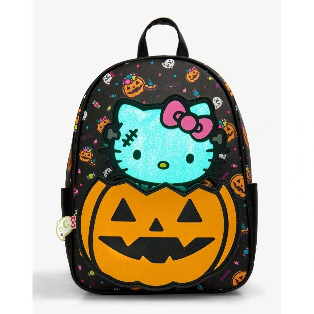 NEW! Her Universe Hello Kitty Zombie Pumpkin Glow-In-The-Dark Halloween Backpack